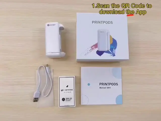 

Миниатюрный портативный принтер EVEBOT Printpods, многофункциональные струйные мобильные Wi-Fi принтеры для самостоятельного нанесения татуировок,...