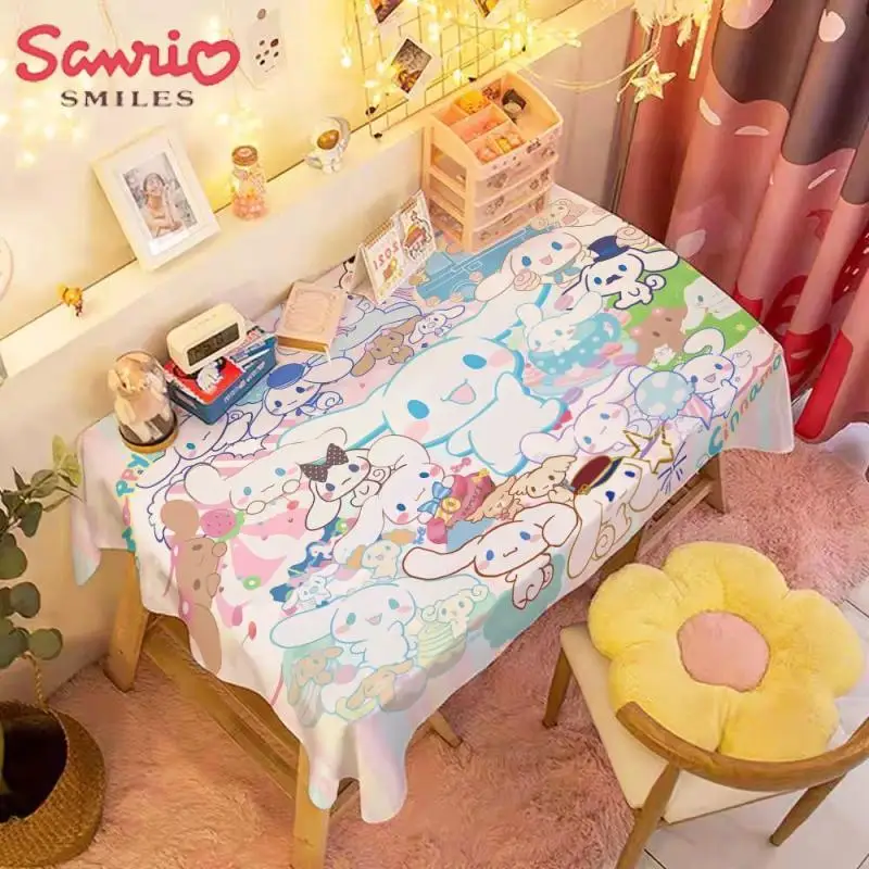 Скатерть Kuromi с милым мультяшным изображением Sanrio, анимация, Cinnamoroll Mymelody, домашний декор, водонепроницаемый коврик для стола, милый подарок на день рождения