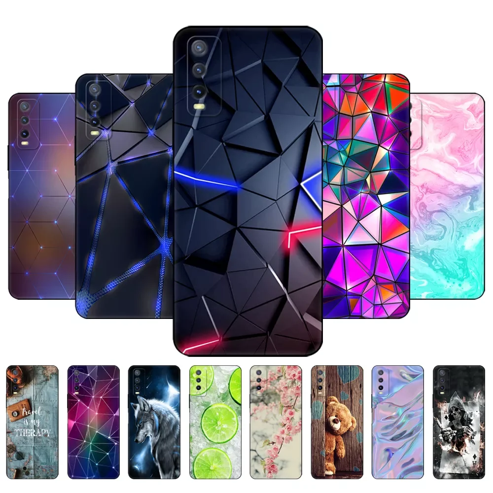 

For vivo Y20 Case Silicon Back Cover Phone Case For VIVO Y20 Y 20 VivoY20 2021 2020 Soft Case 6.51inch bumper black tpu case
