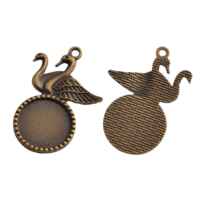 

10 шт., подвеска в виде лебедя с бронзовым покрытием, 16 мм