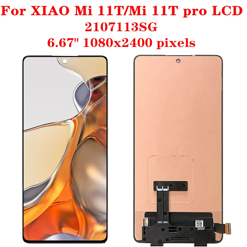 Najtaniej Oryginalny 6.67 Dla Xiaomi 11 T 11 T LCD 21081111RG Wyświetlacz Ekran Digitizer Panel Dotykowy Dla Xiaomi Mi 11 T Pro 11TPro Lcd 2107113SG