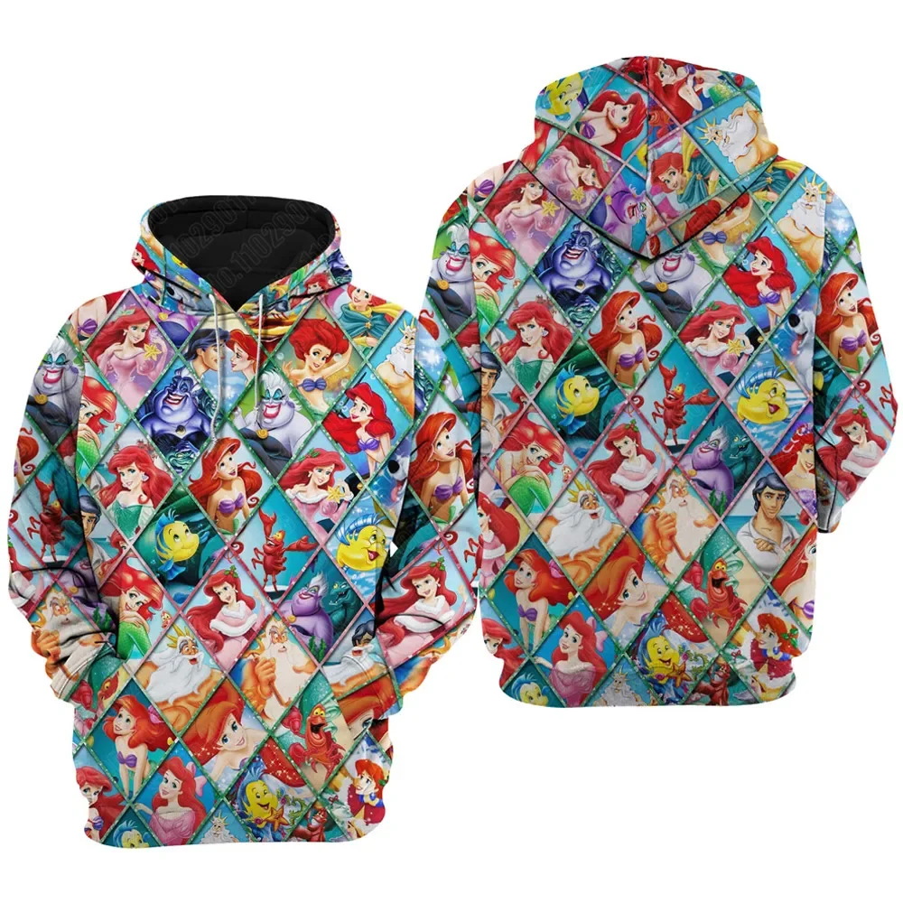 Disney Beauty Ariel the Mermaid Maleficent Beast Мультфильм Мужчины Женщины 3D принт Высокое качество