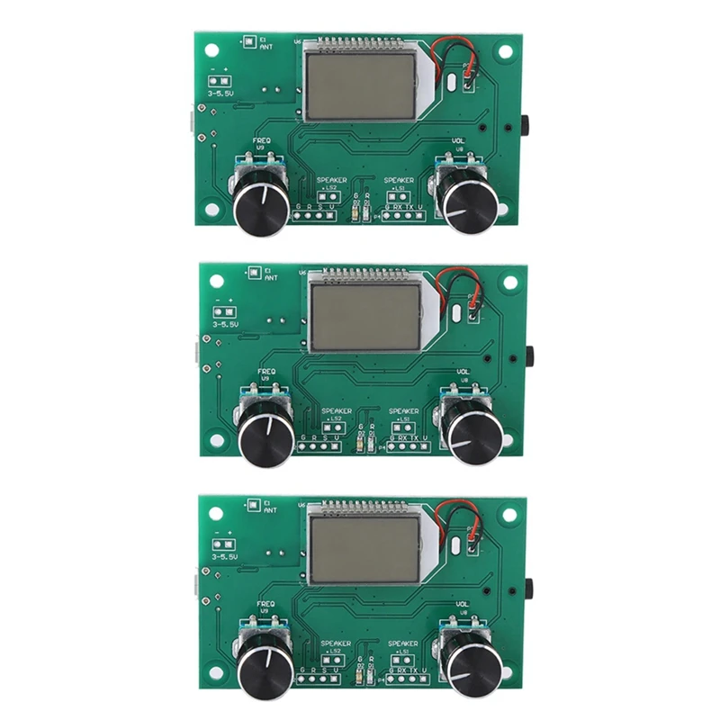

3X FM Radio Receiver Module 87-108Mhz Frequency Modulation Stereo Receiving Board With LCD Digital Display 3-5V DSP PLL