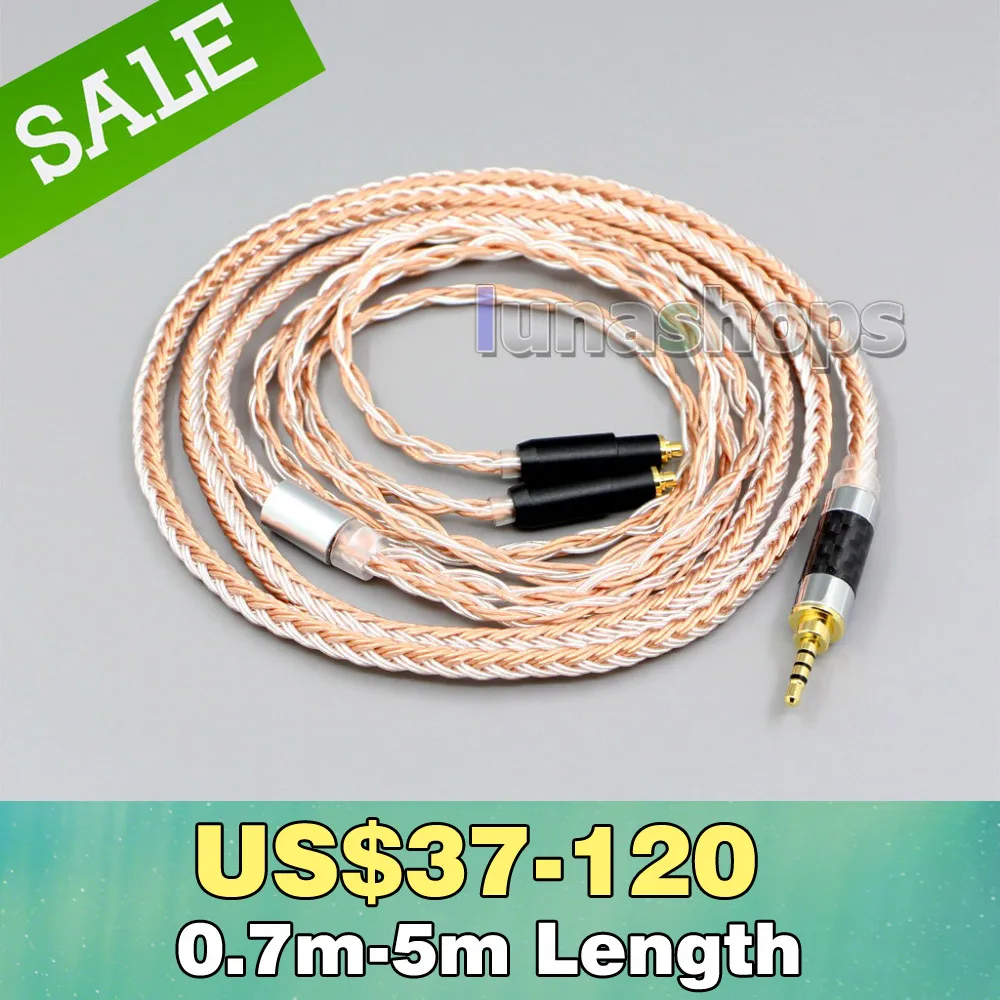 

2.5mm 4pole TRRS Balanced 16 Core OCC Silver Mixed Headphone Cable For Shure SRH1540 SRH1840 SRH1440 LN005835