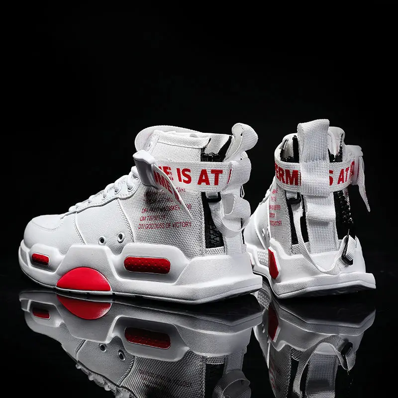 2022 Personality High Top Couple Boots Fashion white Air Cool Street running Shoes Red Anti-skid Sole Outdoor Sports | Спорт и