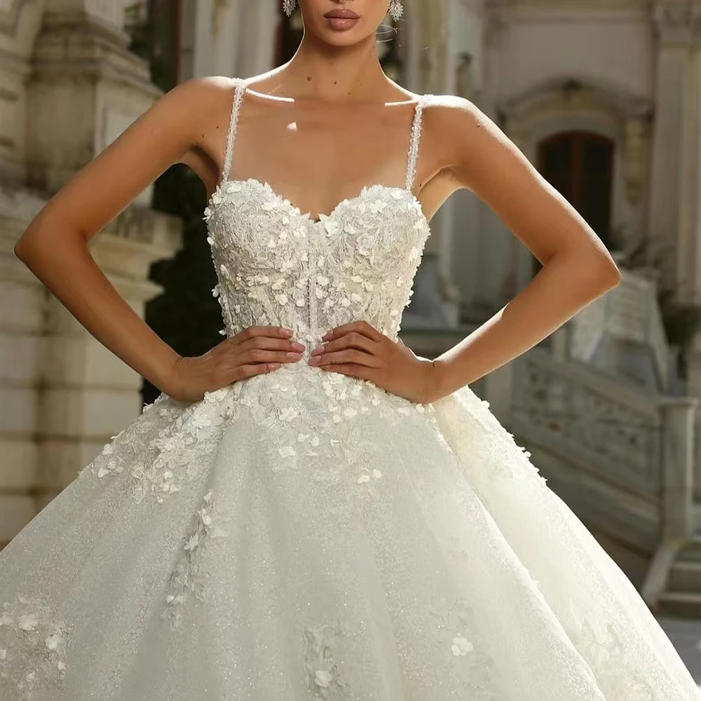 Fuffly Аппликации Свадебные платья из органзы Элегантное свадебное платье без