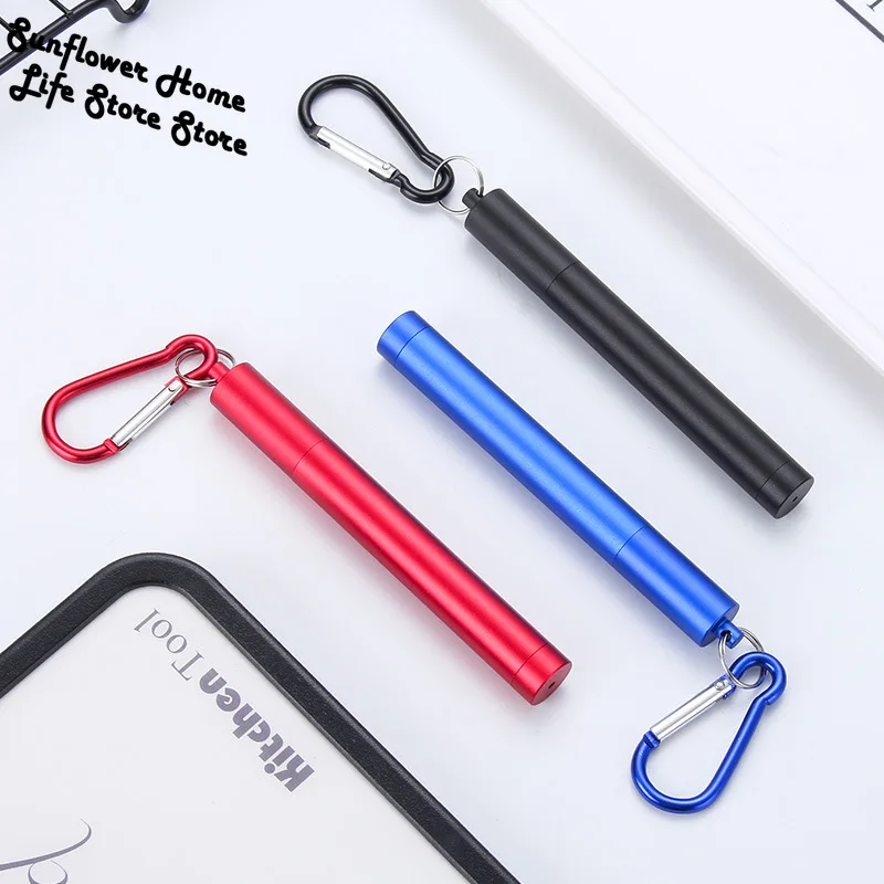 

Portable Stainless Steel Telescopic Drinking Straw Travel Reusable Straw Kitchen Bar Accessories