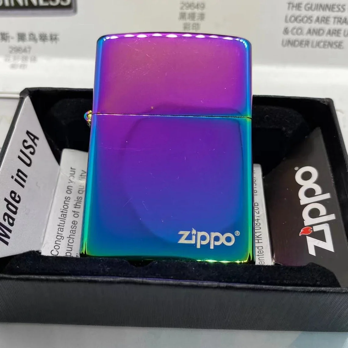 Зажигалка Zippo с высокой степенью полировки коллекция цветного льда в коробке