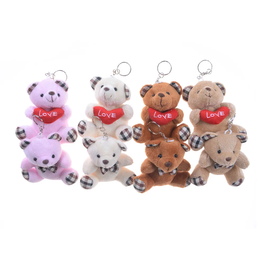 

8CM Toys Stuffed Animals Fluffy Bear Popobe Teddy Bear Cute Plush Toys Bag Keychain Car Key Holder For Pendant Doll For Kids
