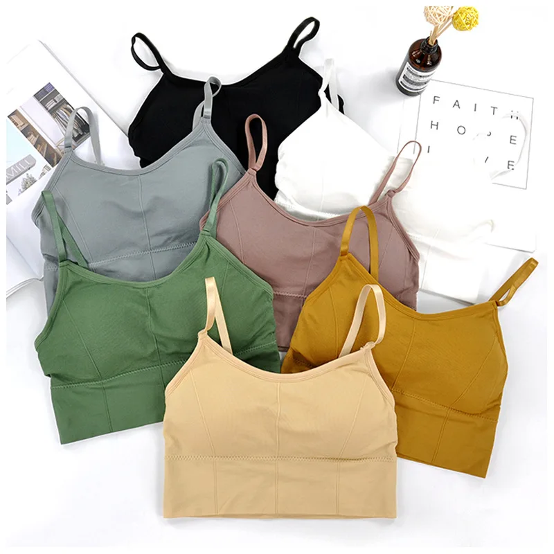 

Summer Breathable Seamless Tube Top Girls Strap Bra Backless Cute Sexy Underwear Women Intimates Ladies Crop Top Green Tube Top