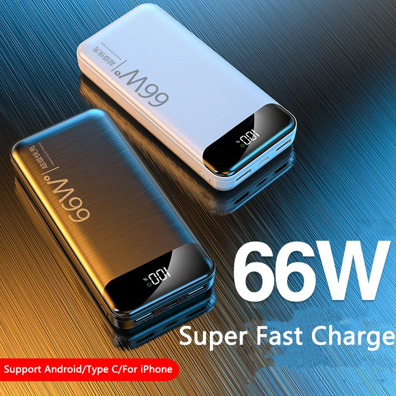 Супербыстрая зарядка 66 Вт 80000 мАч Power Bank для Huawei P40 Ноутбук Портативный внешний зарядное устройство для аккумулятора iPhone Xiaomi on.