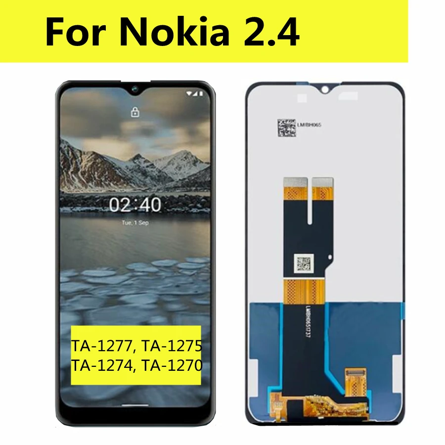 

6.5" For Nokia 2.4 LCD Display Touch Screen Digitizer Assembly TA-1277 A-1275 A-1274 A-1270 LCD Assembly Replacement