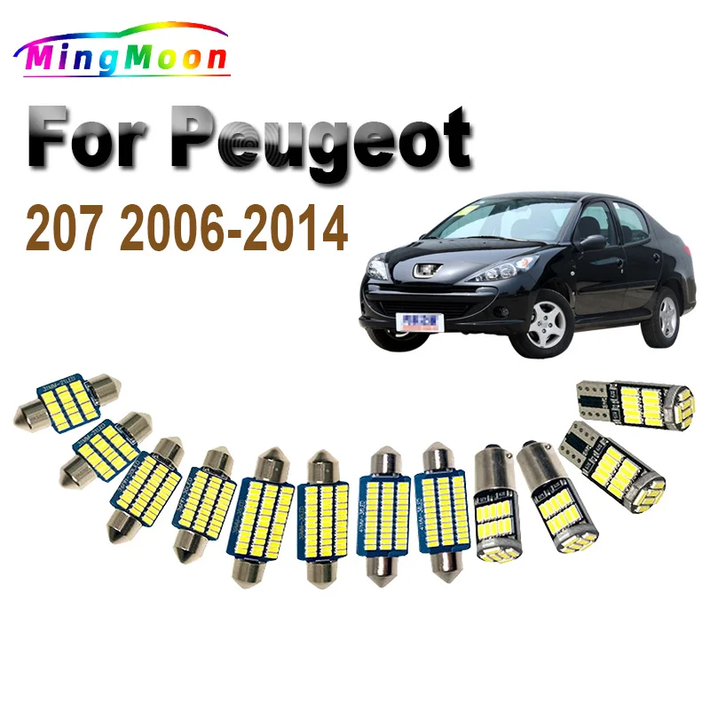 

Автомобильные Лампы Canbus для Peugeot 207 2006-2008 2009 2010 2011 2012 2013 2014, 14 шт.
