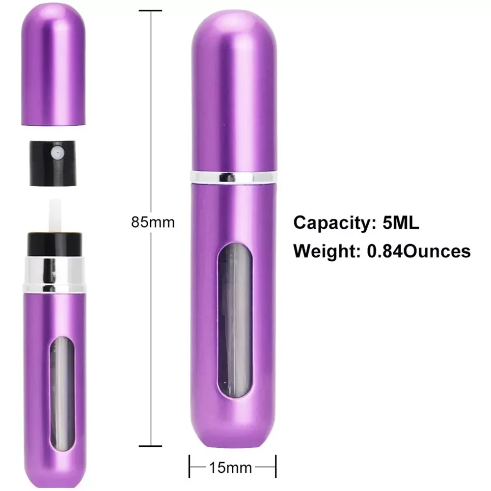 

8ml/5ML Mini Bottle Refillable Perfume Spray With Spray Scent Empty Cosmetic Containers Portable Atomizer Bottle