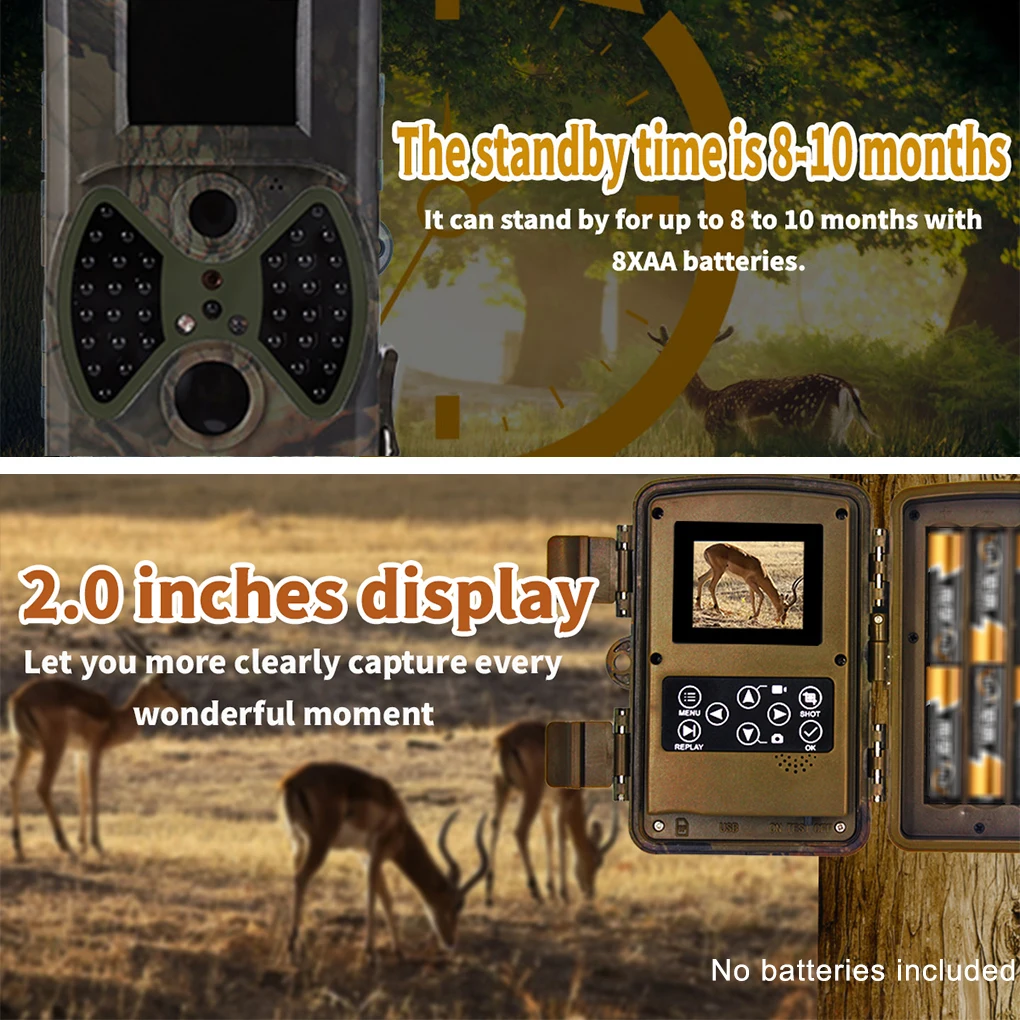 

Охотничья камера с инфракрасным датчиком движения, водонепроницаемая камера с пассивным ИК ночным видением, для домашней безопасности и улицы