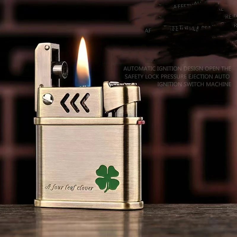 

New Machine Cover Ejection Automatic Ignition Kerosene Lighter Windproof Retro Lighter Cigarette Cigar Accessories Men's Gift