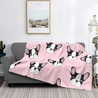 cute cartoon dog puppy blanket french bulldog pattern plush awesome soft throw blanket for home winter 09