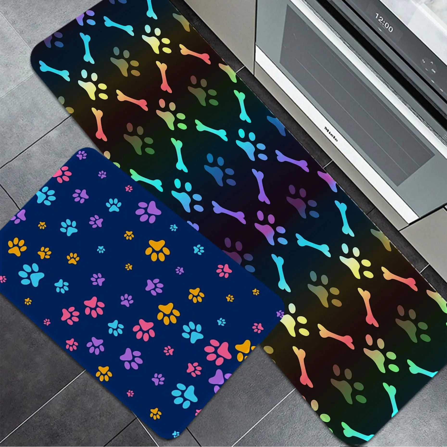 

Colorful Dog Paws Floor Mat Entrance Door Mat Nordic Style Bedroom Living Room Doormat Home Balcony Anti-Slip Modern Home Decor