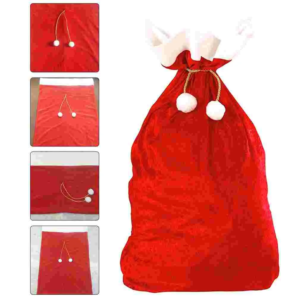 

Christmas Bagsgift Santa Candy Drawstring Sack Present Sacks Large Treat Gifts Giant Storage Decorations Wearproof Cloth Red