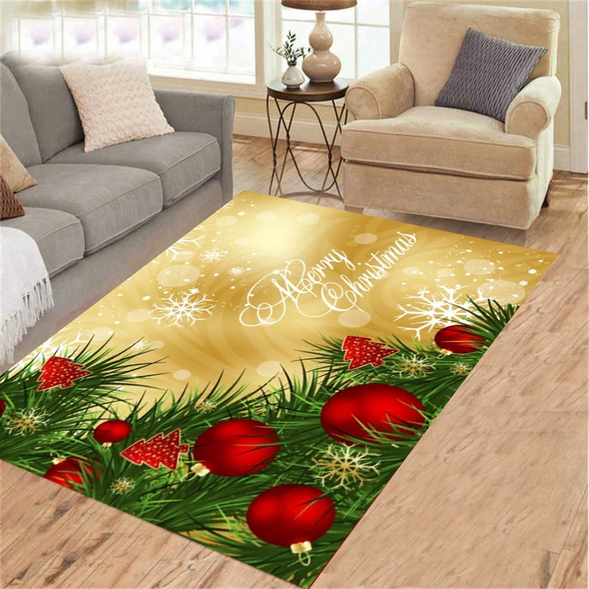 

happy Christmas Rug For Christmas Large Carpet For Happy New Years Mat Soft Area Rug Bedroom Decoration Bathmat Playmat