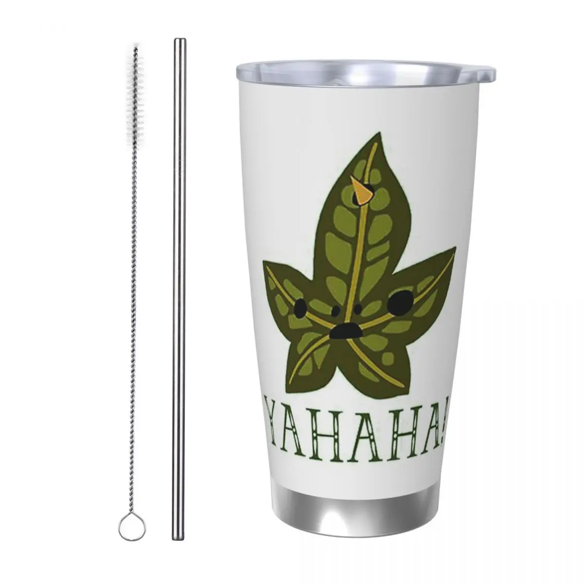 Фото Стакан Yahaha Korok из нержавеющей стали, кружка с вакуумной изоляцией, термохолодные чашки, соломинки с крышкой, 20 унций №1