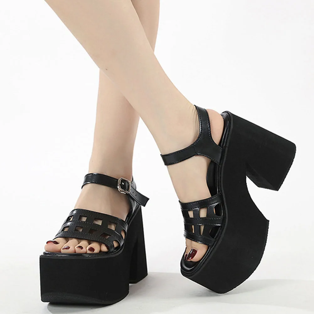 Big Size 43 Brand New Ladies Platform Summer Sandals Fashion Chunky High Heels women's Sandals Party Office Sexy Woman Shoes