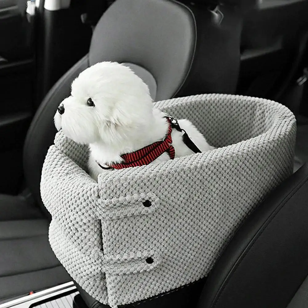 

Portable Pet Dog Car Seat Central Control Nonslip Dog Carriers Safe Car Armrest Box Booster Kennel Bed For Small Cat Dog Travel