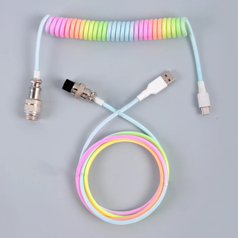 

Type-C USB Keyboard TypeC USB Cable Mechanical Keyboard Coiled Aviator Wire 1.5m