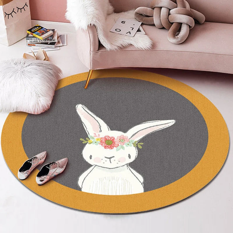 

Round Cartoon Carpets for Living Room Bedroom Bedroom Bedside Rug Coffee Table Floor Mat Large Area Lounge Rug Children Carpets