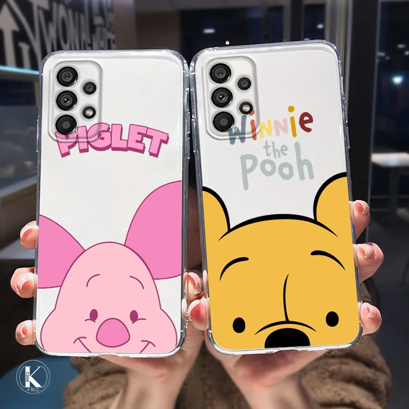 

Pooh Bear Eeyore Piglet Phone Case For Samsung A32 A52 A52S A72 A02 A22 A03 A02S A03S A13 A53 A73 A23 A13 Lite Core Transparent