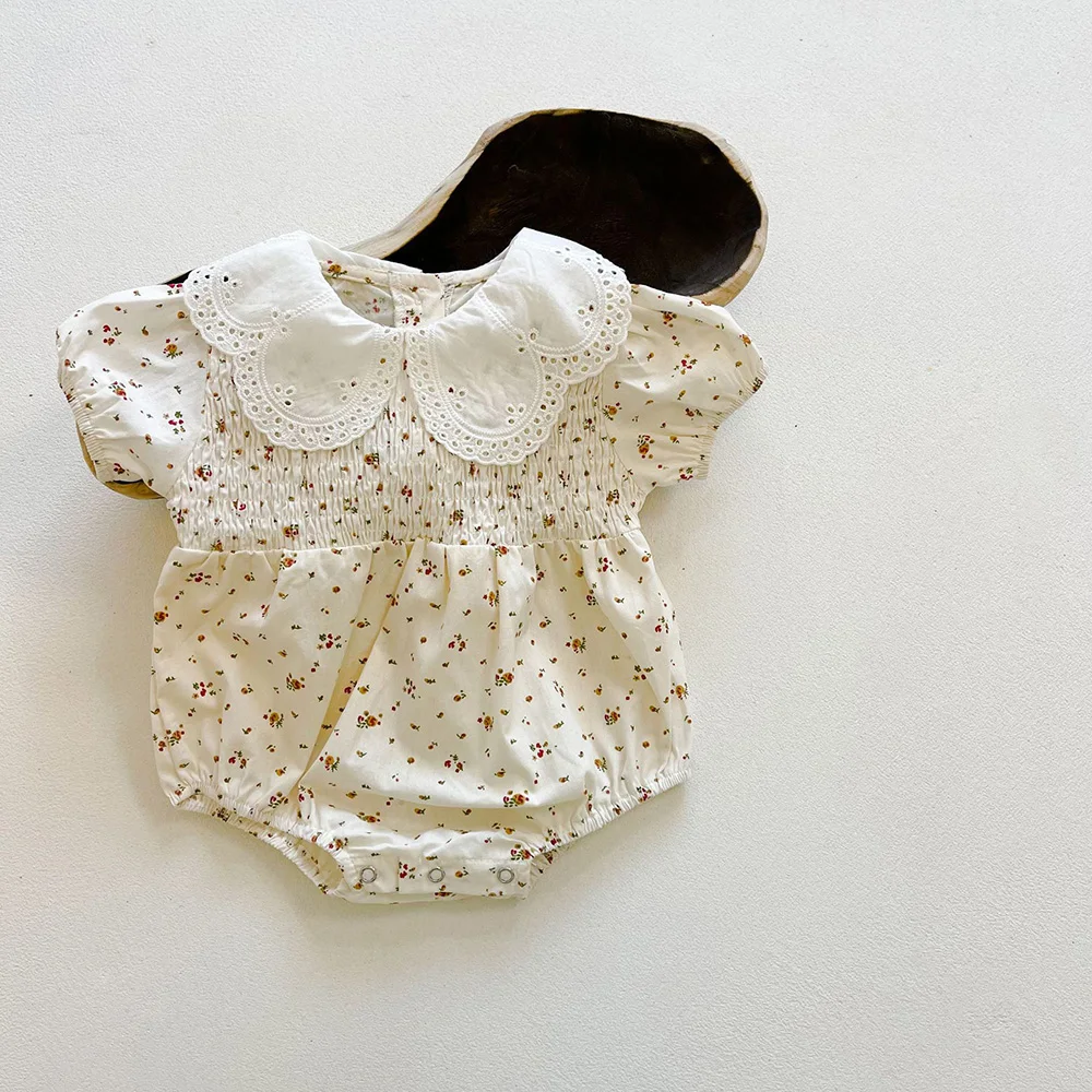 

Melario Summer Baby Girls Romper Princess Floral Short Sleeve Toddler Girl Bodysuits Newborn Baby Outfits Cute Baby Girl Romper