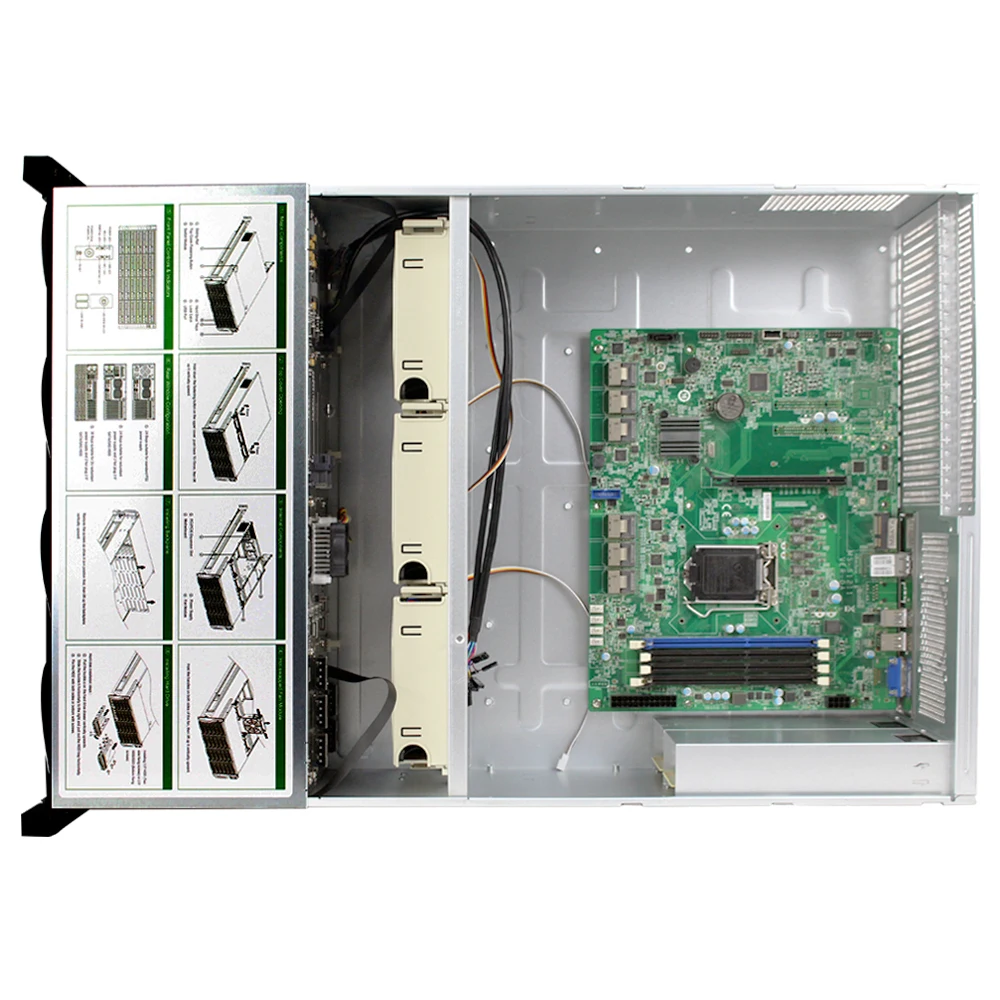 

19 Inch Rack Mount 4U E ATX Server Chassis Hot Swap 4GPU 24 Bays NAS Storage Server Case Similar With Supermicro