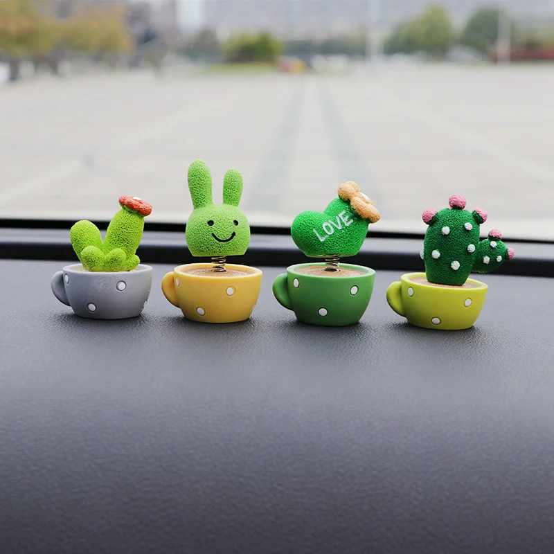 

Car decoration female plant creative personality net red cartoon cactus cute car decoration car interior decoration