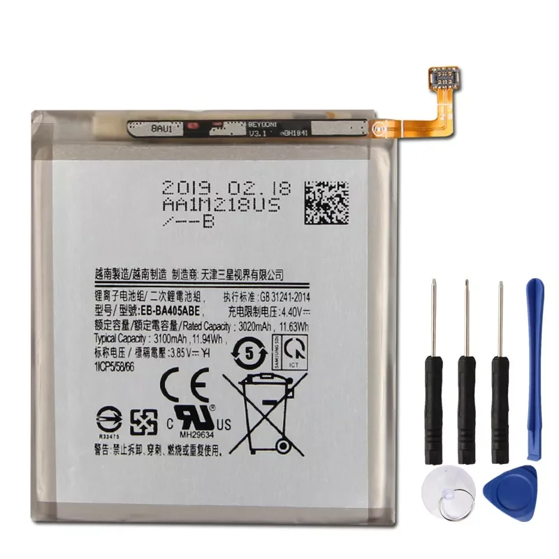 

2023New Replacement Battery For Samsung GALAXY A40 A405F EB-BA405ABE EB-BA405ABU Rechargeable Phone Battery 3100mAh