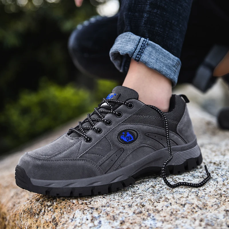 HIKEUP New Outdoor Hiking Men's Shoes Mountaineering Sports Couple Style Rubber Soled Sports Casual Shoes Women Plus Size