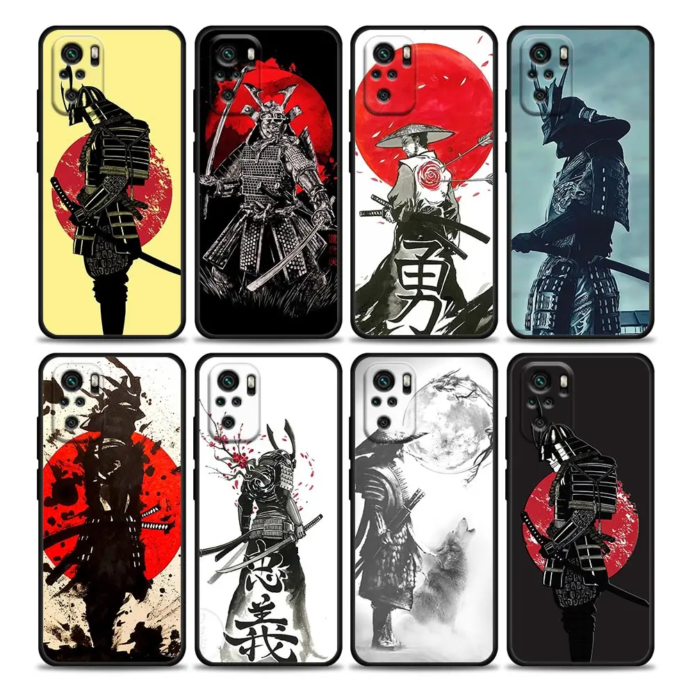 

Capa Samurai Japan Art Sac Phone Case for Redmi 10 9 9A 9C 9i K20 K30 K40 Plus Note 10 11 Pro Soft Silicone