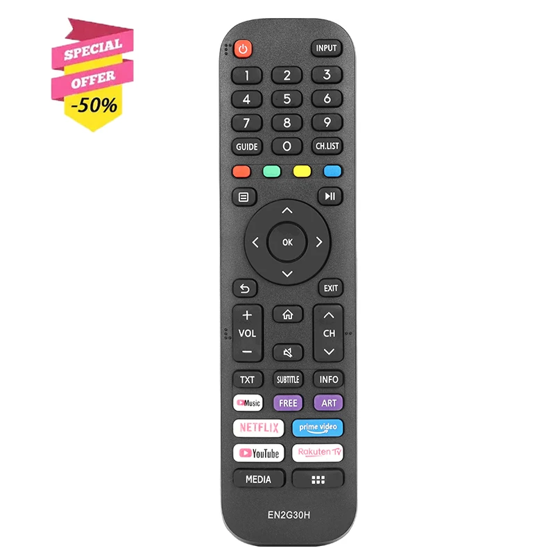 

EN2G30H Remote Control Compatible With Hisense TV 43A7340F Replacement Controller With Netflix Prime Video YouTube Buttons