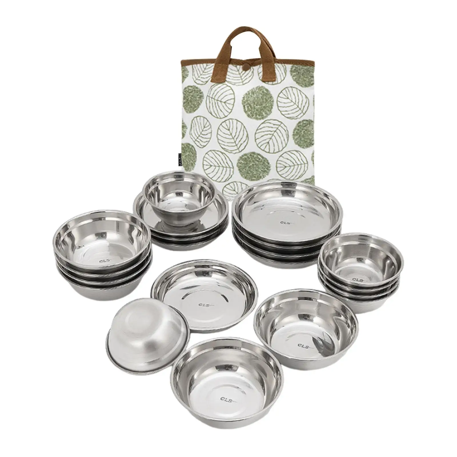 Набор тарелок и мисок из 20 предметов посуда для кемпинга легко чистящийся набор