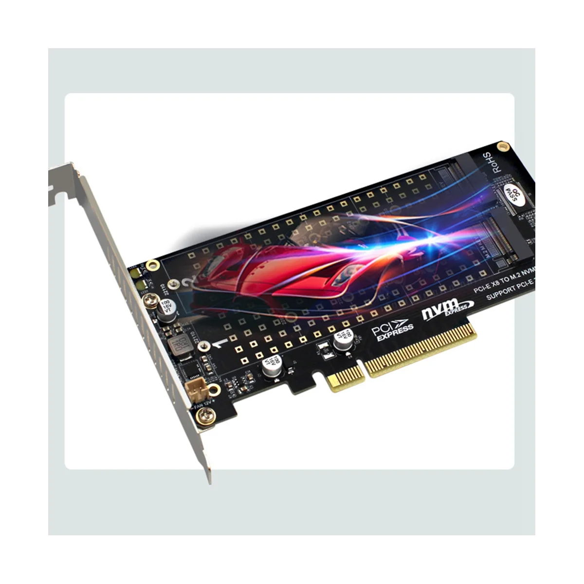 

PCI-E X8 X16 Double Disk Transfer Card NVME M.2 MKEY SSD RAID Array Expansion Adapter Motherboard PCI-E 3.0 4.0