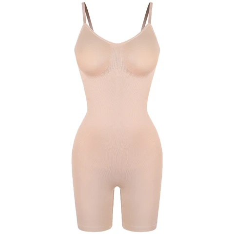 Kesintisiz Bodysuit Shapewear Kadın Tank Top Kontrolü Tam Vücut Şakacı Anti Chafing Şortu Zayıflama Bel Eğitmeni Butt Kaldırıcı