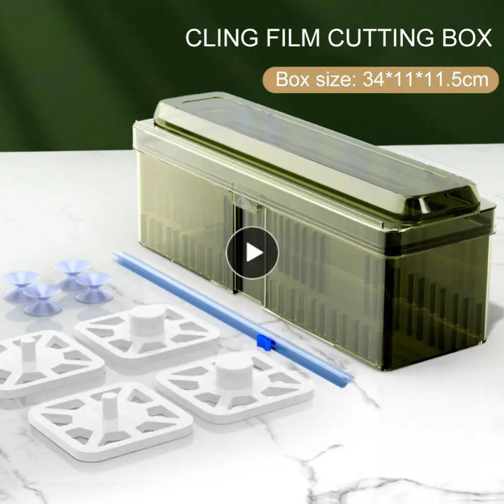 

Cutting Box For Aluminum Foil Plastic Cling Wrap Dispenser With Slider Cutter Refillable Kitchen Tools And Gadgets Cling Film
