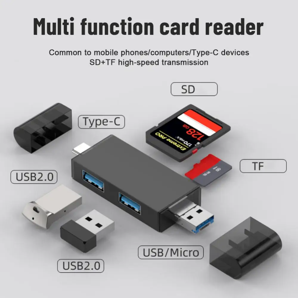 

Aluminum Usb C Hub Multi-function 7 In 1 With Sd / Tf Card Reader Type-c Docking Station 480mbps Multiple Expander