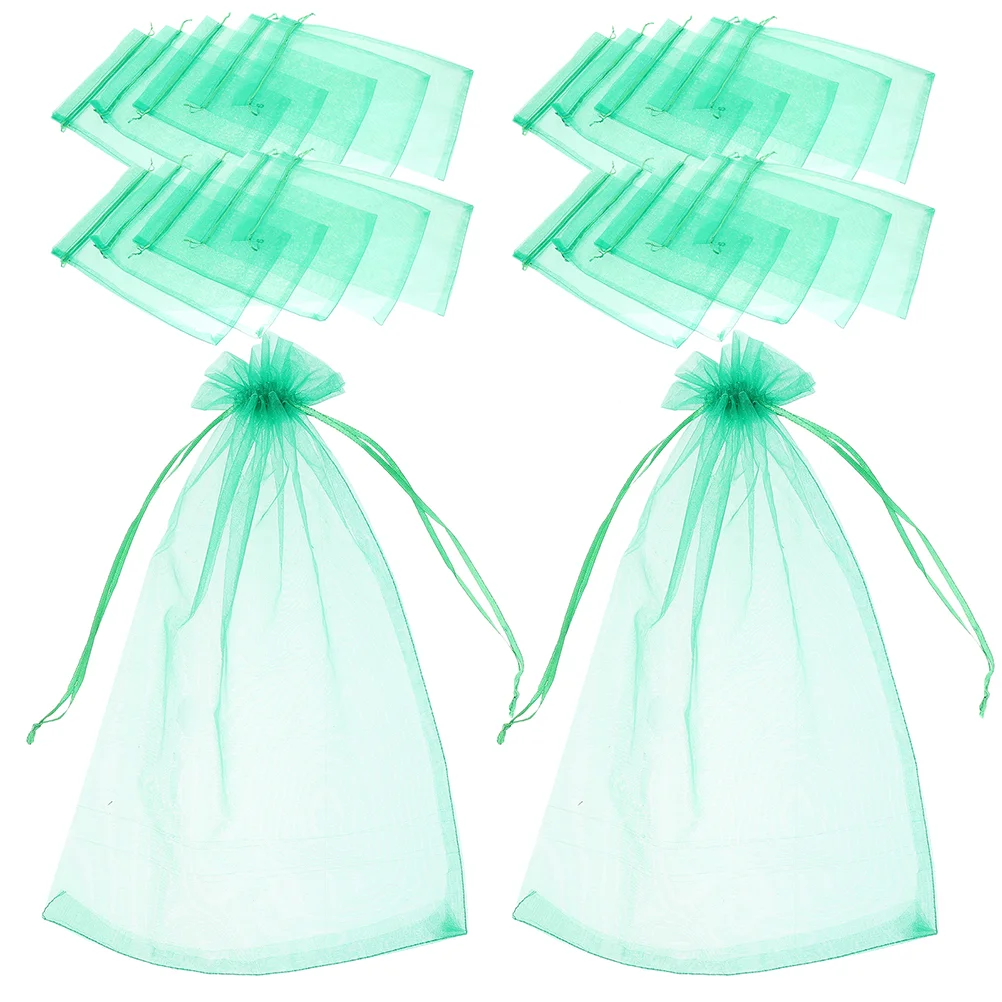 

50 Pcs Fruit Garden Netting Bag Protection Bags Raisins Protector Organza Mesh Cover Pouches