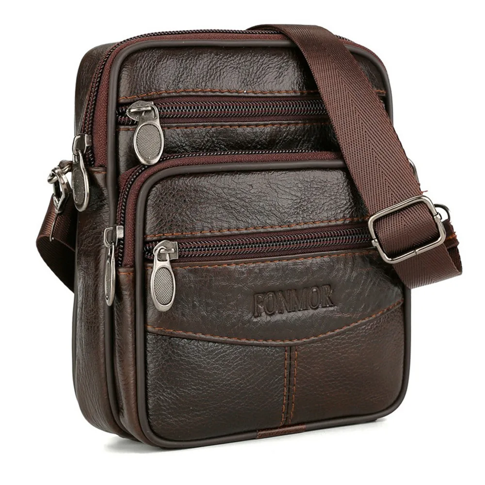 Men Bag Fanny Pack Multi-function Shoulder Waist Bags Leather Mobile Phone Pouch Quality Business Messenger Bag сумка мужская