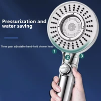 pressurized shower head with 3 modes bathroom handheld high pressure upgrade removable cleaning rainfall massage spray nozzle