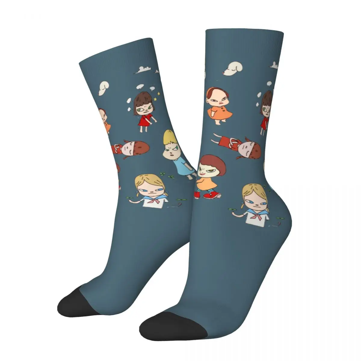 

Забавные счастливые мужские Компрессионные носки японская Лучшая упаковка классические Харадзюку Yoshitomo Nara Art хип-хоп повседневные сумасшедшие носки