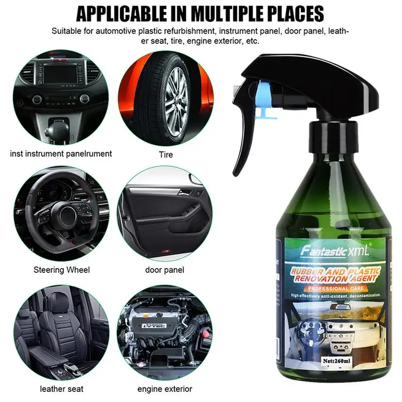 

Automotive Interior Retreading Agent Rubber Retreading Agent Leather Door Panel And Tire Glazing Interior Car Cleaner 260ml