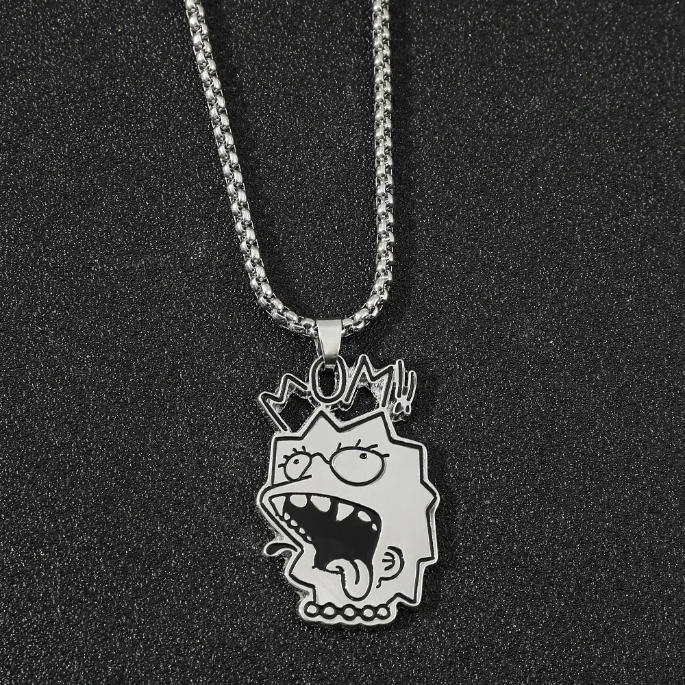 

Лидер продаж, ожерелье в стиле хип-хоп с изображением головы мультфильма, преувеличенное выражение, кулон, мужская бижутерия, оптовая прода...