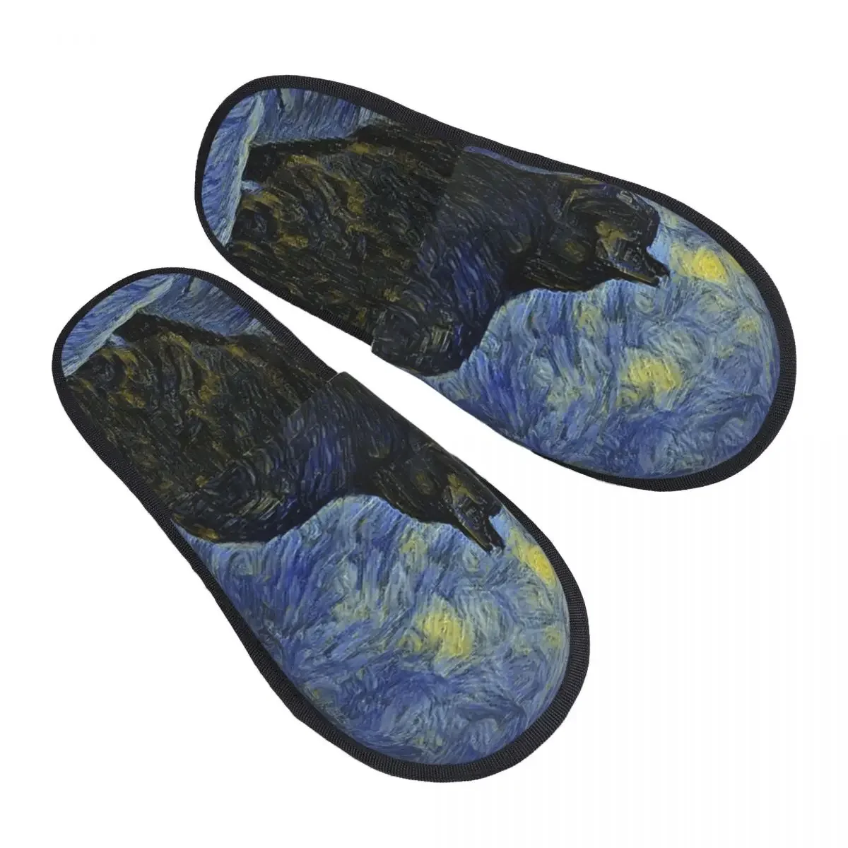Плюшевые тапочки для мужчин и женщин Шамбала кот в Винсенте Ван Гога