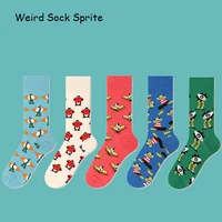 designer joint small monster series tide socks men and women cotton socks personality skateboard sports couple long socks